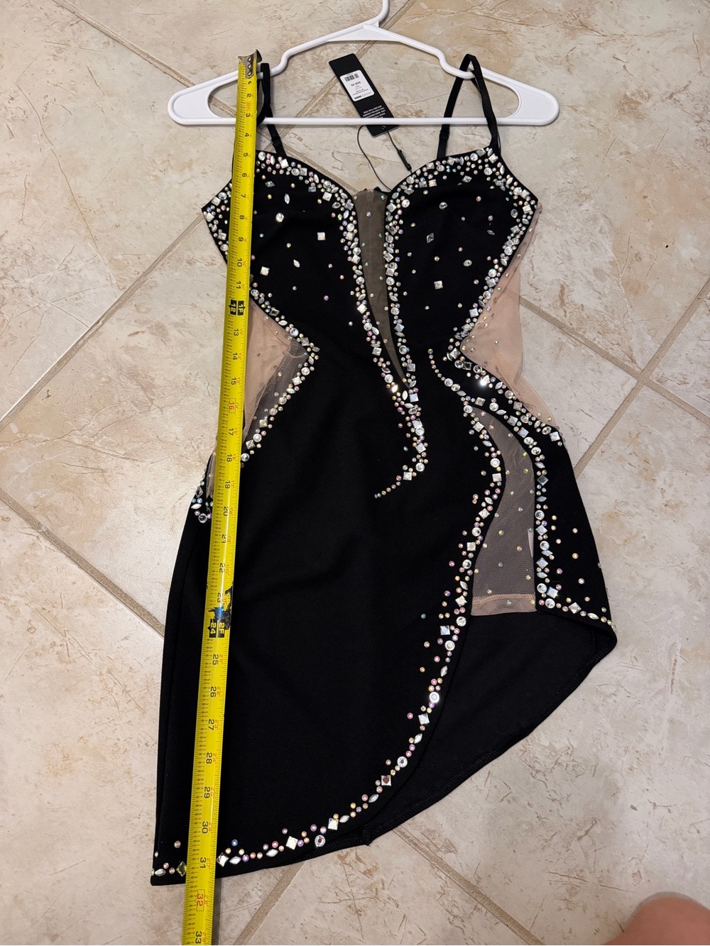 Fashion Nova Black and Silver Mini Dress